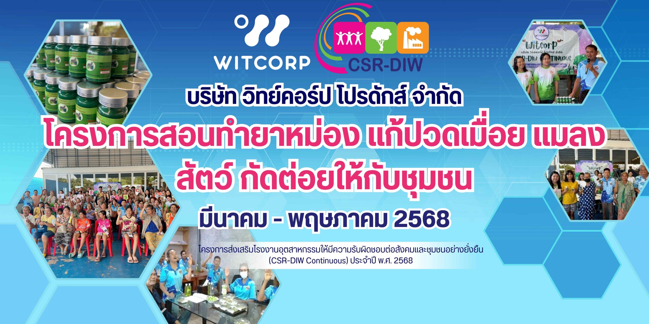 WCP CSR-DIW Continuous 2568 โครงการยาหม่อง สร้างความสำเร็จต่อเนื่องปีที่ 11 ร่วมมือชุมชน พัฒนาความยั่งยืน และความรับผิดชอบต่อสังคม